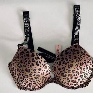 Victoria secret animal print very sexy push up bra size 32D NEW